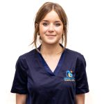 Ava Kiryk 3 Vet nurse in blue scrubs